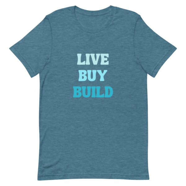 "Live, Buy, Build" (Dark) Unisex t-shirt - Image 9