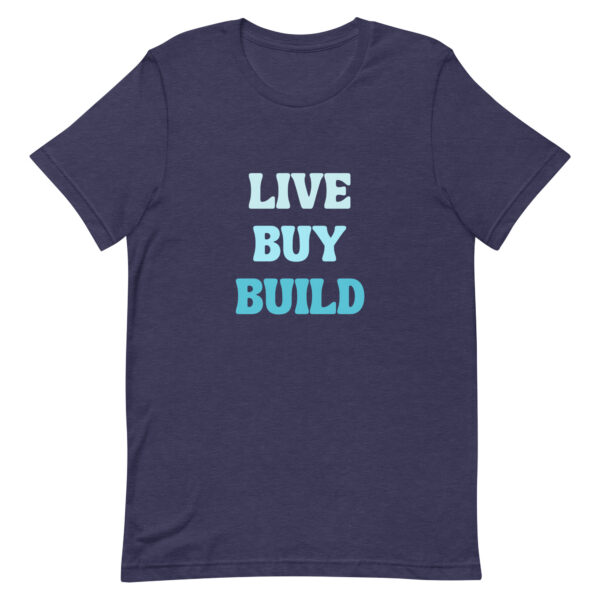 "Live, Buy, Build" (Dark) Unisex t-shirt - Image 3